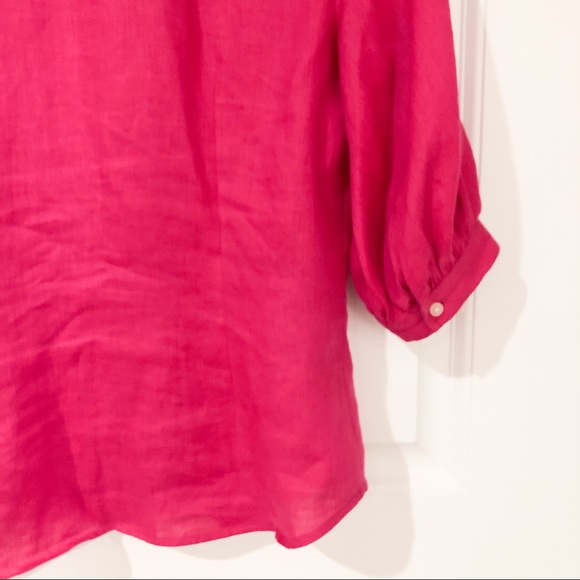 Ralph Lauren Pink Linen Button Down Shirt Medium - Picture 8 of 9